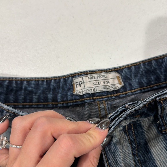 Free People Low Rise Stripe Cut Off Shorts - Picture 4 of 5